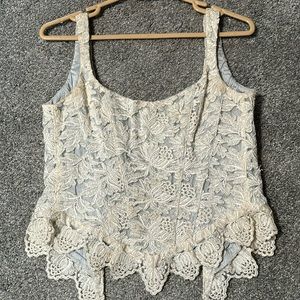 Vintage lace brocade corset!